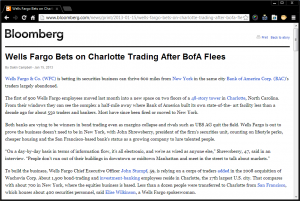Wells Fargo Bets on Charlotte Trading After BofA Flees