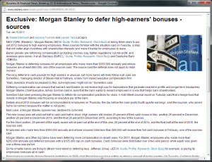 Exclusive: Morgan Stanley to defer high-earners' bonuses